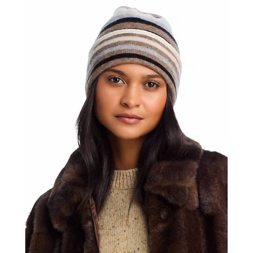 NEW ECHO striped beanie in brown multi